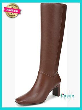 Knee High Boots Blade Heel Square Toe Side Zip Chunky Heel Y2K Chic